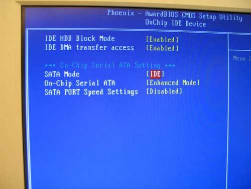 hang-up! set-up bios to compatible ide mode